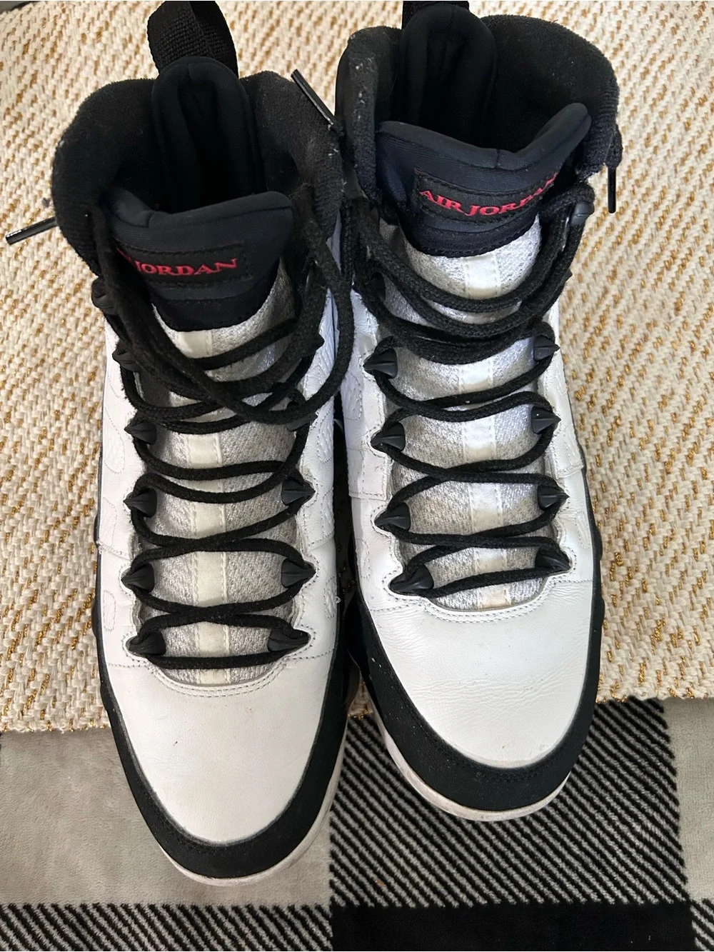 Jordan Men’s White, Black and Red High-Top Sneakers